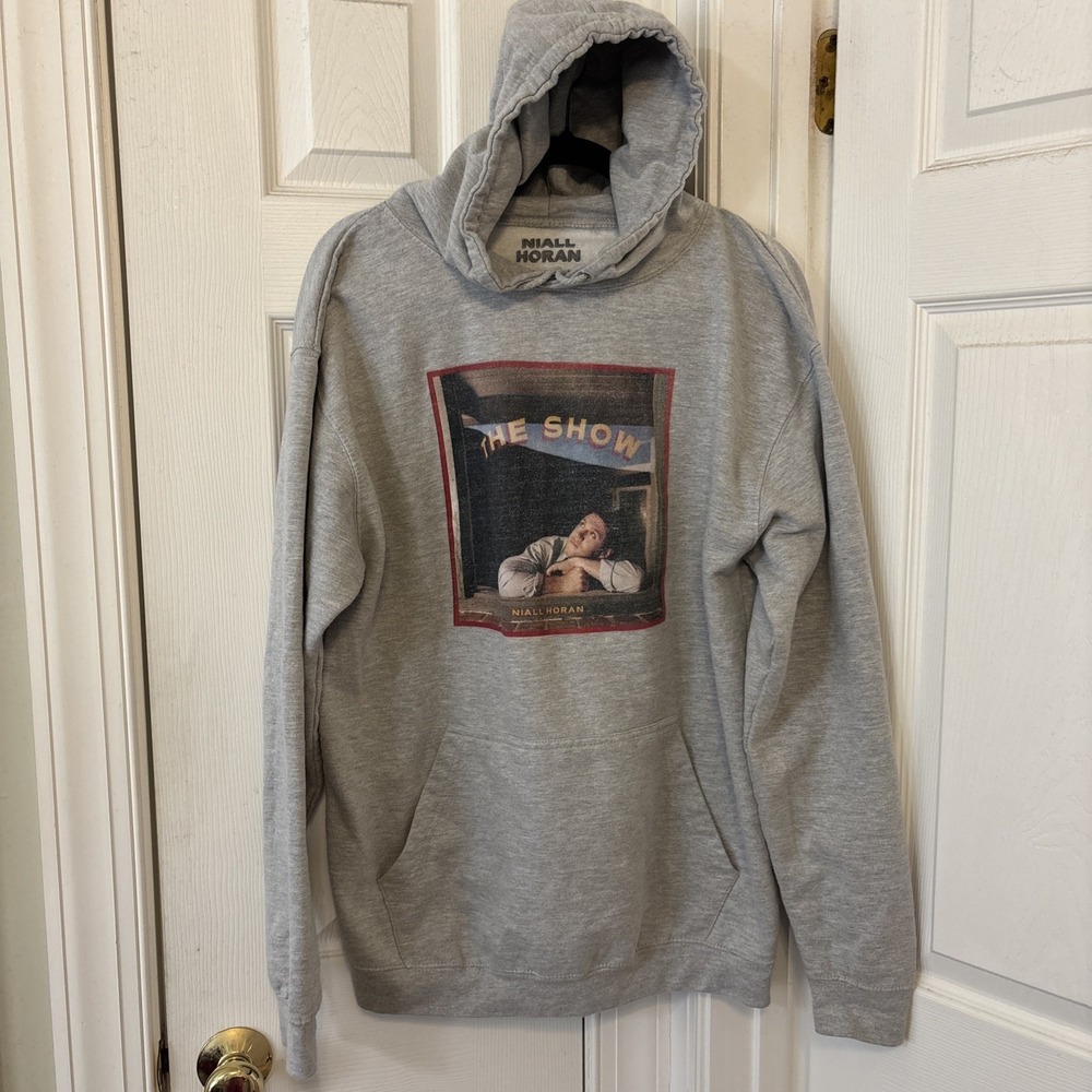 Niall Horan The Show Tour Official Merch Gray Graphic Hoodie Sweatshirt Mens L